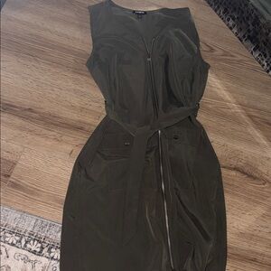 Express Olive Green Midi Dress